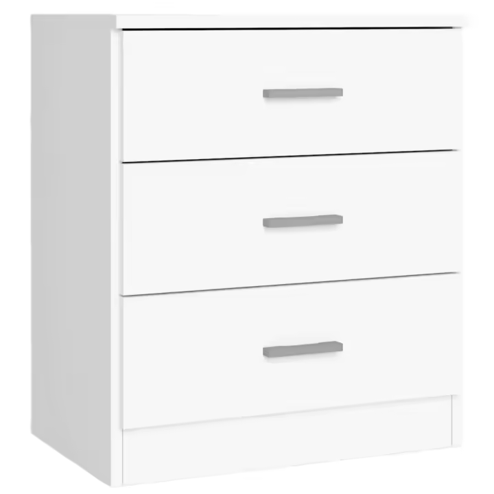 Miroytengo Mesita Noche, Mesilla de Noche, Mueble de Almacenamiento 3 Cajones Couple Dormitorio Blanco Mate 50x58x33 cm - 1