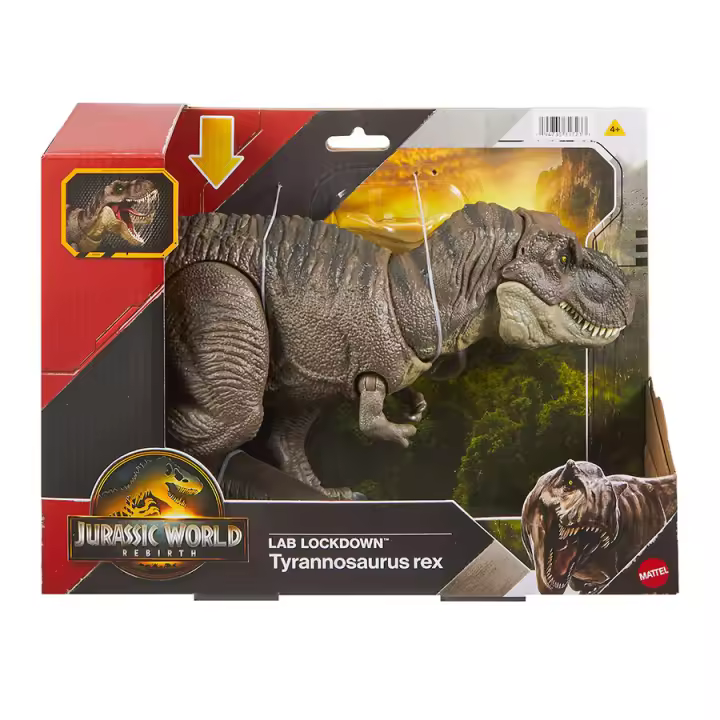 Jurassic World Rebirth Lab Lockdown Tyrannosaurus Rex T-Rex Chomp Attack (Mattel JGM16) - 1