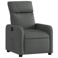vidaXL Sillón reclinable de tela Gris claro, Gris oscuro, Negro Sillon Dormitorio Sillon Comodos Silla Relax Sillón Sofá - details 5
