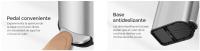 SONGMICS Cubo de Cocina Doble, 30 L y 20 L Doble Compartimento para Reciclaje y Basura, Cubo Basura Pedal con Tapa de Alas, Blanco Nube y Plata Metálico/Negro Tinta y Plata Metálico/Plata Metálico - details 3
