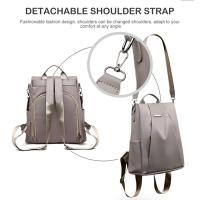 Mochila impermeable de Nailon para Mujer, Correa de Hombre desmontable de gran capacidad, Ligera, de Color sólido, multifuncional, Nueva fashion - details 5