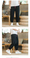 Pantalones Harem De Algodón Y Lino Para Hombres 2024 Talla M-5XL Estilo Japonés Casual Primavera Otoño Con Cuerda Suelta - details 12
