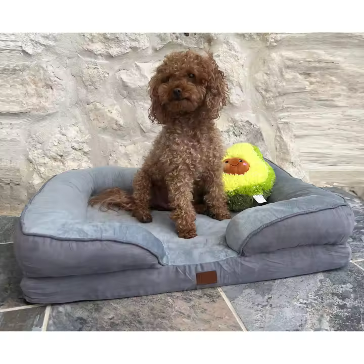 Sofá / cama de 70x58x18 para mascotas de espuma suave y cálida, inferior antideslizante con borde reforzado impermeable y con funda lavable extraíble. - 1