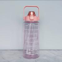 Botella De Agua Portátil De Gran Capacidad Con Marca De Tiempo Para Ciclismo Running Y Viajes Transparente Y Conveniente - details 10