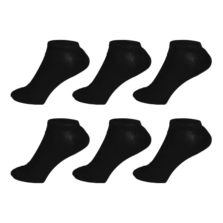 Geshop 6/12 Pares Calcetines Tobilleros Cortos Bajos Invisibles Algodón Transpirables para Hombres y Mujeres, color Negro/Blanco. - 1