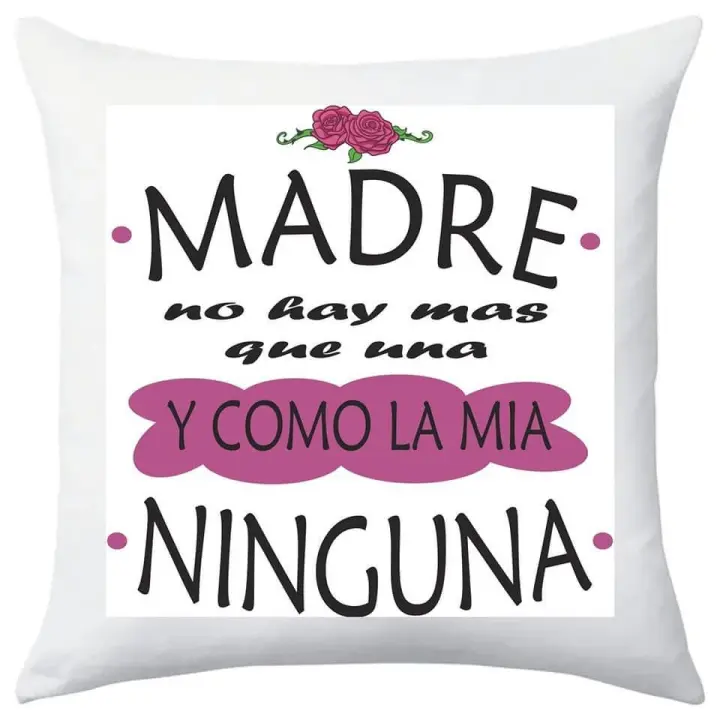 TEOVEL Cojín Decorativo con Frase - Colección Mamá - Ref 101 - Lavable - Día de la Madre Cumpleaños - 1