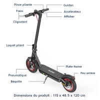Patinete eléctrico plegable iScooter i10 - Ruedas de 10" - Adulto - 650 W, 4 velocidades, autonomía de 40-45 km, batería de 15 Ah - details 9