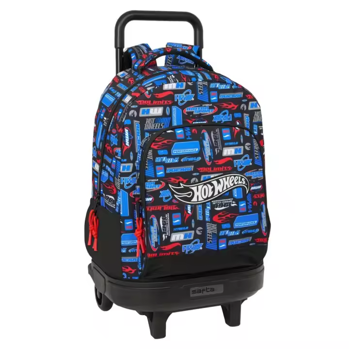 Mochila Grande Con Ruedas Compact Ext.Simple Hot Wheels 33x45x22 Cm (Safta 612553918) - 1