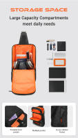 Bolsa De Pecho Tigernu 2022 Nueva Moda Con Diseño Innovador De Cremallera Multi-Bolsillos Impermeable Gran Capacidad Para Viajes - details 4