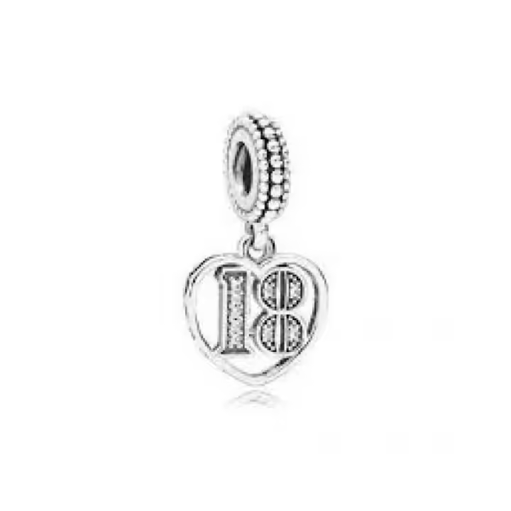 Charm colgante en plata de ley 18 años de amor - 797262CZ - 1