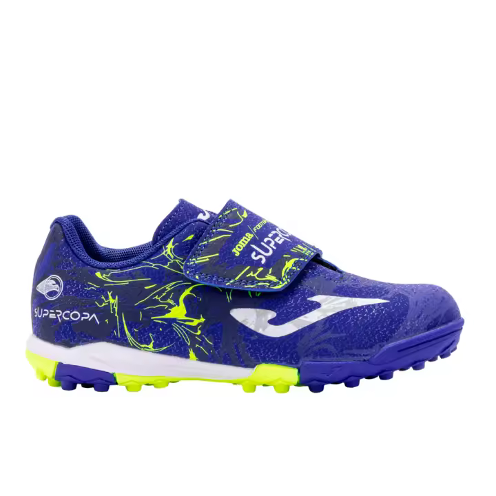 BOTAS FUTBOL SIN CORDONES NIÑO JOMA SUPER COPA TURF AZUL - 1