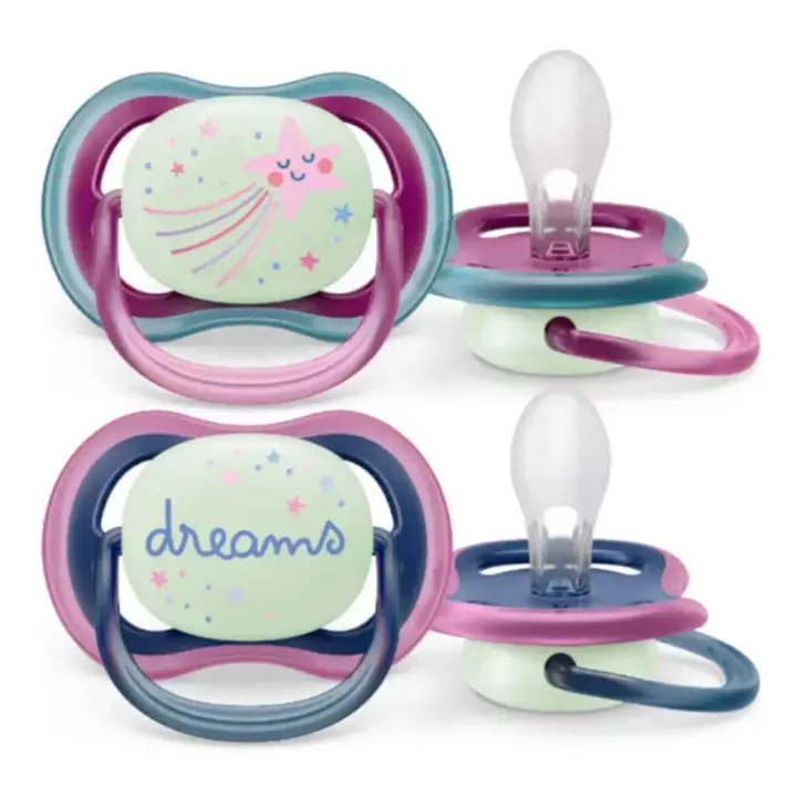 Philips Avent Chupete Ultra Air Nocturno Niña 6-18M 2 Unidades - 1