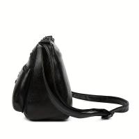 Bolso De Hombro Y Cruzado Para Mujer Textura PU Estilo Clásico Patrón Geométrico Bolsa De La Madre Bolso Medio Versátil - details 2