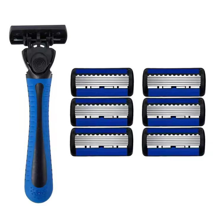 Afeitadora Manual De Acero Inoxidable Con 6 Capas Cuchilla Doble Edad Seguridad Para Barba Y Bigote Afeitadora Clásica Para Hombres - 1
