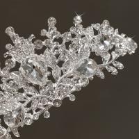 Diadema Elegante Y Exquisita Para Mujer Con Inserción De Diamantesplateado Adecuada Para Bodas Y Fiestas Accesorio De Cabello De Adulto Material De Aleación - details 4