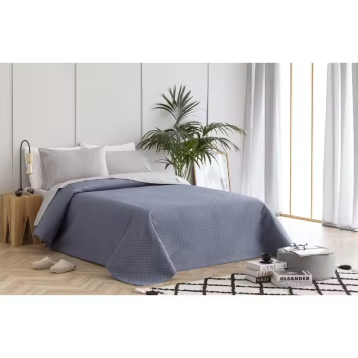 Colcha boutí Fina con diseño de Rombos, para Primavera, Verano, otoño e Invierno. 100% Microfibra Extra Suave. - 1