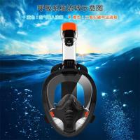 Máscara de snorkel antivaho de un solo tubo, completamente seca, con tres tesoros, gafas de natación de silicona de cara completa, máscara de buceo para adultos - details 0