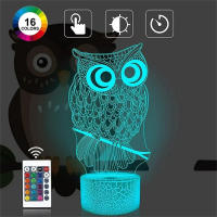 Lámpara De Noche USB Creativa En Forma De Animal Buho 3D Para Dormitorio Juguete De Pájaro Lindo Luz Atmosfera De Mesa Extraña Regalo - details 1