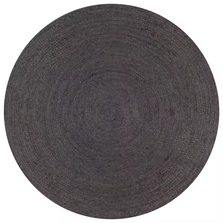 vidaXL Alfombra de yute tejida a mano redonda gris 120 cm - 1