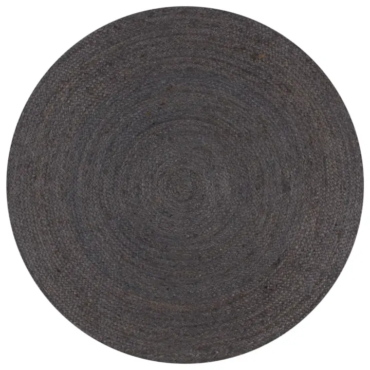 vidaXL Alfombra de yute tejida a mano redonda gris 120 cm - 1