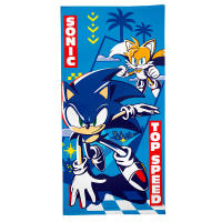 Toalla Playa Piscina infantil Sonic Oficial 70x140cm de microfibra para niños - details 0