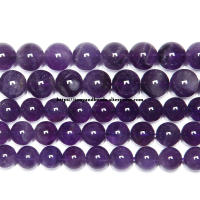 Trenzado De Piedra Natural AAAA Ametista Morada Cristales Redondos Cuentas Sueltas Hilo De 15 Pulgadas Tamaño Selección Disponible - details 1