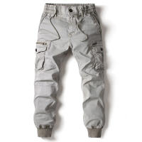 Pantalones De Cargo Para Hombre Casual Algodón Talla Medio Estilo Militar Táctico Full Length Con Bolsillos Pantalones Diarios - details 4