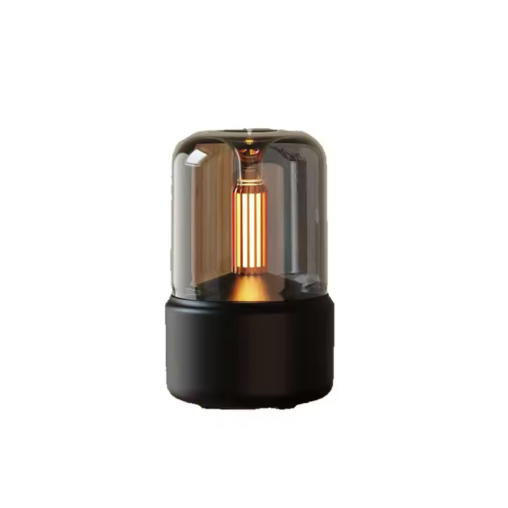 Luz de Velas, humidificador de Aire Silencioso USB portátil de esritorio personal para dormitorio, oficina (Negro) - 1