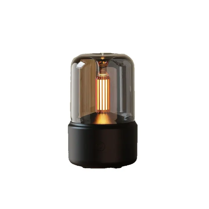 Luz de Velas, humidificador de Aire Silencioso USB portátil de esritorio personal para dormitorio, oficina (Negro) - 1