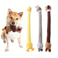 Juguete De Masticar Duradero Para Perros 1pc Diseño De Animales De Cuello Largo Juguete Suave De Peluche Con Sonido Squeaky Para Masticar Y Divertirse - details 5