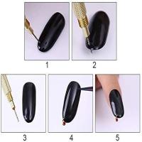 1pc Herramienta De Arte De Uñas Profesional Acero Inoxidable Dorado Con Agujero Para Crear Puntos En Metal Y Hacer Piercings - details 3