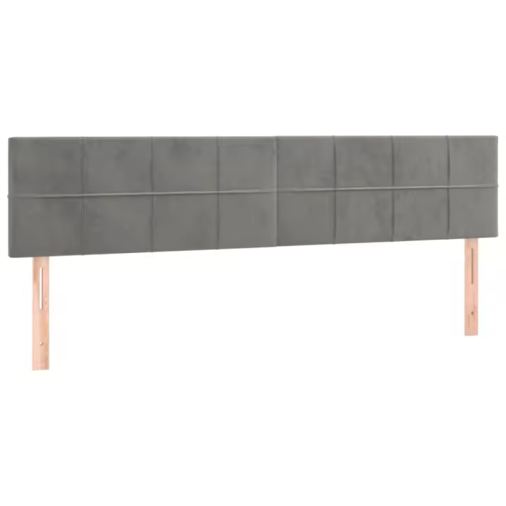 vidaXL Cabecero con LED de terciopelo gris claro 200x5x78/88 cm - 1