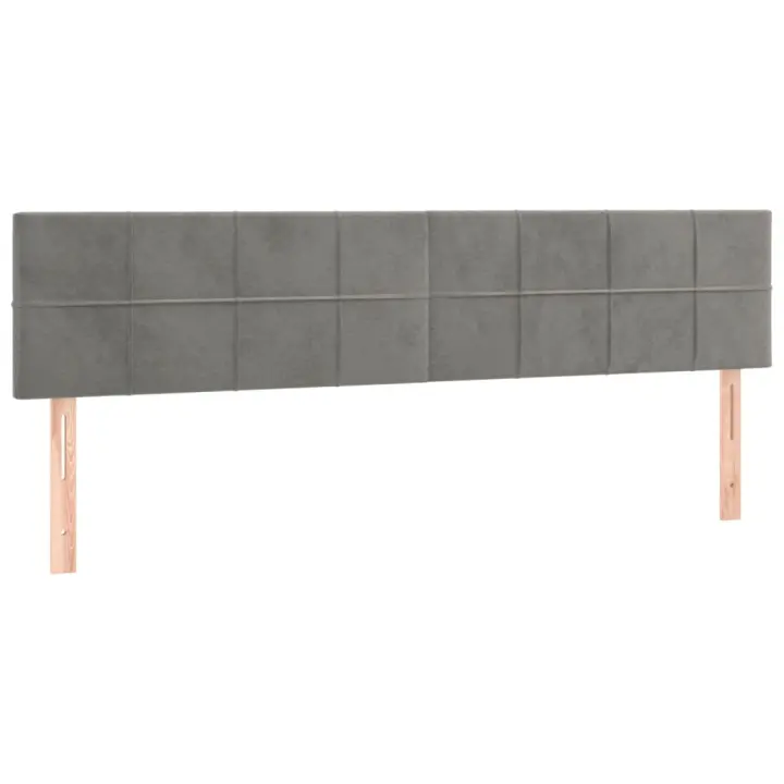 vidaXL Cabecero con LED de terciopelo gris claro 200x5x78/88 cm - 1