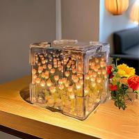 Lámpara Nocturna De Tulipán Hecha a Mano Kit De Material Para Decoración De Sala De Estar Regalo Creativo Cubo Marítimo 3D - details 2