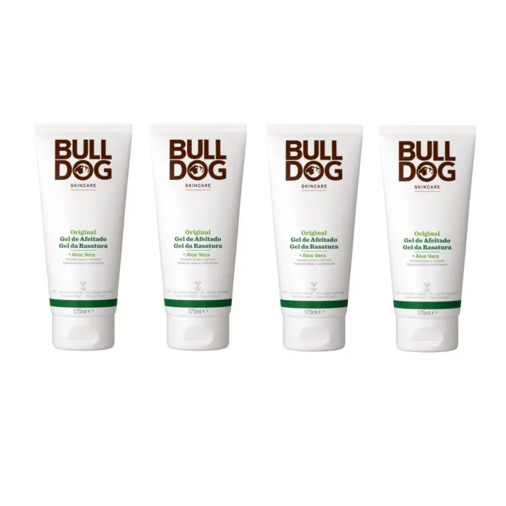 Bulldog Skincare - Gel de Afeitar Original Cuidado Facial para Hombres - 175 ml - Pack de 4 uds - 1