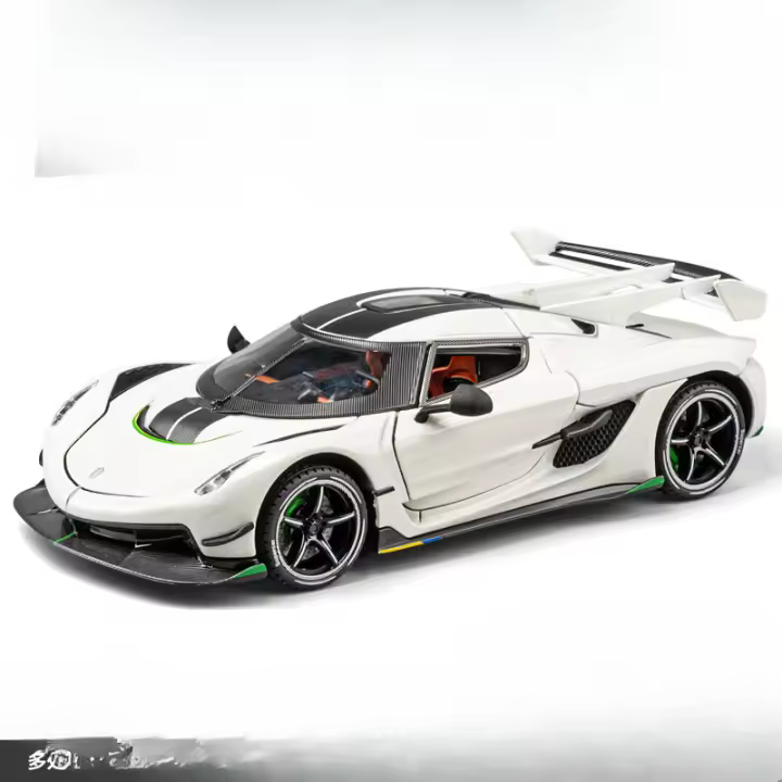 Coche De Juguete De Aleación Jesko a Escala 1/24 Con Función De Retroceso Luz Y Sonido Puertas Abiertas Regalos Para Coleccionistas Y Niños - 1