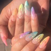 24Pcs Uñas Postizas Blancas En Gradiente Impermeables Presión En Uñas Falsas Cubiertas Completas Reutilizables Para Niñas Diseños Profesionales De Uñas Artísticas - details 34