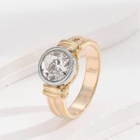 Anillo De Moda Para Mujer Con Inserción De Diamante De Forma Redonda Doble Color Electroplateado Accesorios De Fiesta Regalos Personalizados - details 1