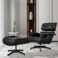 TY311 Classic Recliner Black Armchair Black Cowhide Black Big Head Foot Swivel Deck Chair Lounge Chair Furniture - details 1