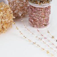 Cadena De Cristal Irregular De 1 Metro Con Piedras De Vidrio Para Joyería Encadenamiento Metálico De Cobre Para Creaciones Artísticas - details 4
