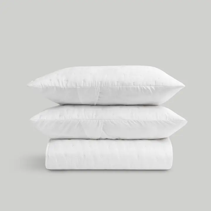 Llartextil Colcha Martina Blanca de Microfibra Lavada a la Piedra - 1
