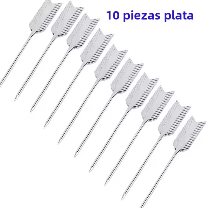 10pcs Palillos De Cocodrilo De Acero Inoxidable Para Cócteles Reutilizables Decoración De Comida Para Frutas Cócteles Fiestas Bodas - 1