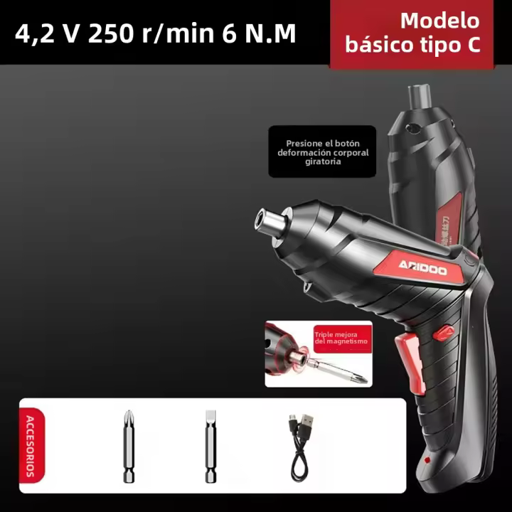  Destornillador Eléctrico Recargable Sin Cable 4.2V Mini Taladro Portátil Con Batería Para Hogar Y DIY Torque Máximo 6NM Peso 220g - 1