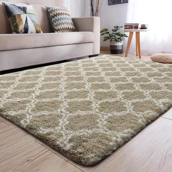Shaggy Bedroom Rug Modern Living Room Rug Soft Fluffy Shag Rug Rectangular Rug Luxury Comfortable Modern Style Decorative Carpet for Living Room Bedroom Sofa (Brown, 80*200cm) - 1