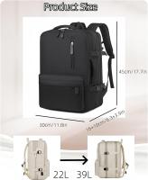 Mochipa 40x30x20 Avión, Mochipa para equipo de mano de cabin, Mochara para portátil para Viajes en Avión, Mochara Escolar, Bolsa para humres y Mujeres. (NEGRO) - details 0