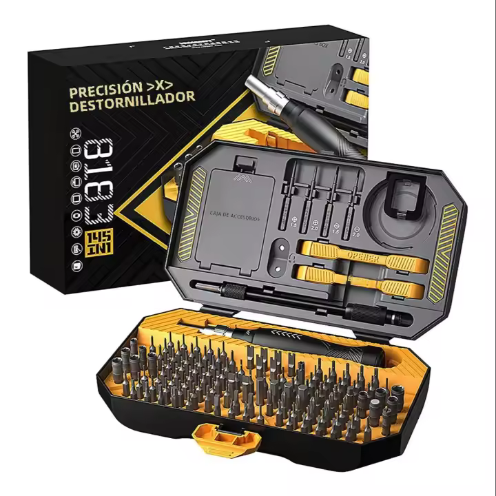 Juego De Destornilladores De Precisión 145 En 1 Para Reparación Electrónica Con 132 Bits Y Cargador Magnético Kit De Herramientas Profesional Con Mango Magnético - 1