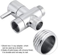 Separador de tuberías de 3 vías en forma de T, Divisor de grifo de latón duradero Acabado en cromo, Mezclador de ducha termostático Grifo Mano a Mano Montaje en pared - details 3