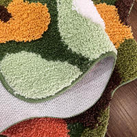 Alfombra De Estilo Moss Verde Lujo Irregular Alfombra De Escenario Nórdico Para Cama Alfombra De Área Fluffy Abstract Art Mat - details 3