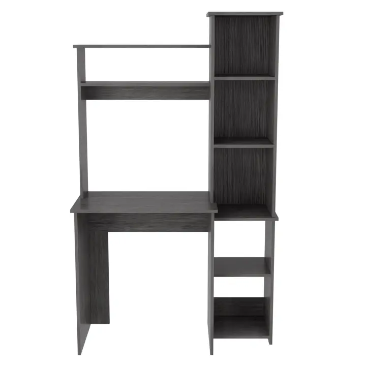 TUHOME Mesa de Escritorio Versalles, con estantería, Blanco Madera Manufacturada Oficina-Mesas - 1