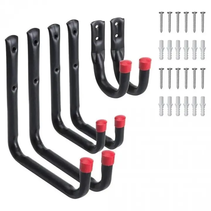 Mediawavestore Kit 6 Ganchos de Pared Universales Multiusos Ahorra Espacio 3 Tamaños - 1